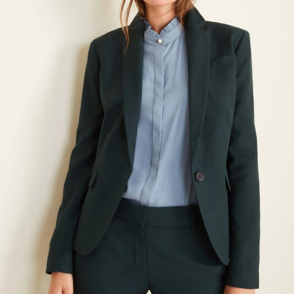 Ann Taylor One Button Blazer Pine Needle Green 18